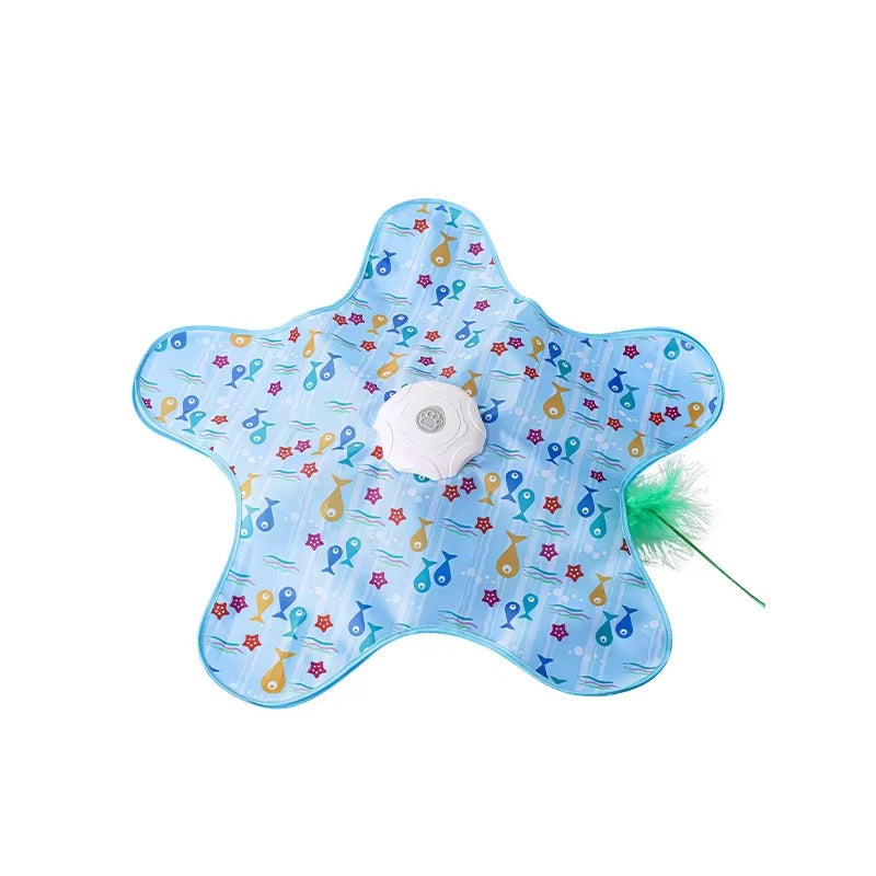 Interactive Cat Toys Rechargeable,Durable Hide and Seek Cat Toys with Moving Concealed Feathers,Automatic Cat Kitten Toy for Cat