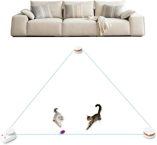 Interactive Cat Toy for Indoor Cats – Automatic Moving & Enrichment Toy for Indoor Cats/Kitten, Auto/Manual Control Cat Treadmill for Exercise & Mental Stimulation, Stimulating Chase Toys (H1K2)