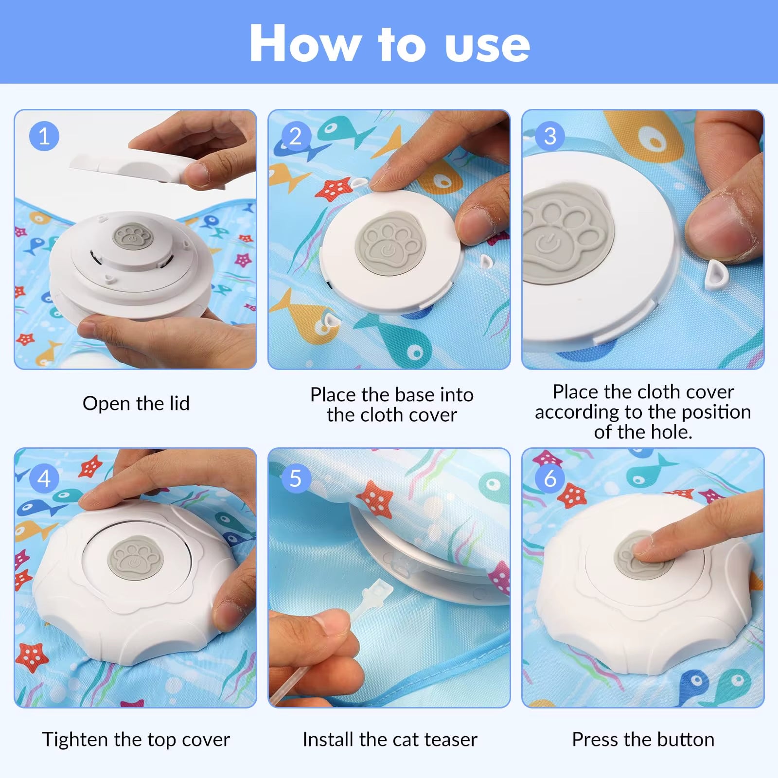 Interactive Cat Toys Rechargeable,Durable Hide and Seek Cat Toys with Moving Concealed Feathers,Automatic Cat Kitten Toy for Cat